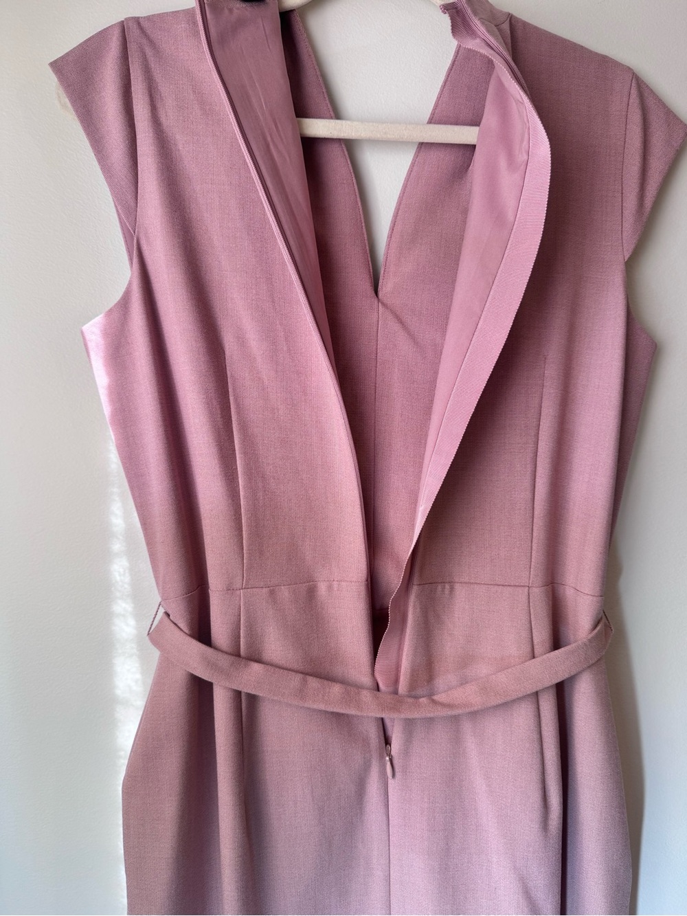 Ann Taylor Mauve Dusty rose pink Sheath Dress with matching belt - Picture 6 of 10